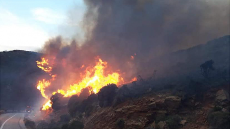 Μεγάλη πυρκαγιά στην Άνδρο - Εκκενώνεται οικισμός	(ΦΩΤΟ-ΒΙΝΤΕΟ)