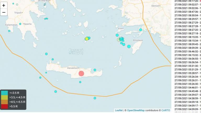 Σεισμός τώρα: Ισχυρή σεισμική δόνηση στο Ηράκλειο
