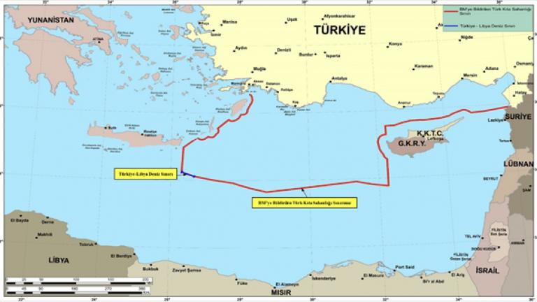 Νέα τουρκική πρόκληση: Δημοσιεύουν χάρτη που «βαφτίζει» την ελληνική υφαλοκρηπίδα ανατολικά Κρήτης και Δωδεκανήσων, τουρκική!