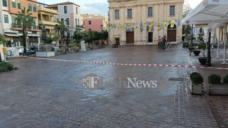 Χανιά: Αγνωστος άδειασε δύο μεγάλα βαρέλια με λάδι στην πλατεία του μητροπολιτικού ναού της πόλης