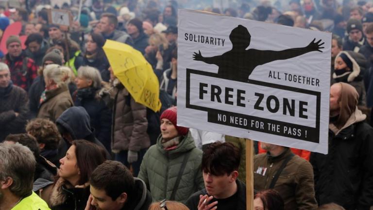 Βέλγιο: Νέα διαδήλωση κατά των υγειονομικών μέτρων για την πανδημία του κορονοϊού στις Βρυξέλλες