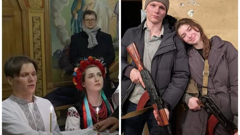 Πόλεμος στην Ουκρανία: Ζευγάρι παντρεύτηκε και μετά πήρε τα όπλα για να πολεμήσει τους Ρώσους