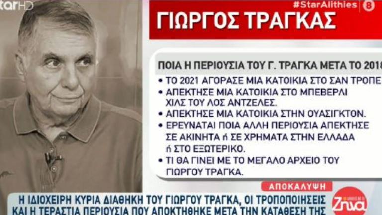 Γιώργος Τράγκας: Η 15σελιδη ιδιόχειρη διαθήκη, οι τροποποιήσεις και η περιουσία που απέκτησε από τότε