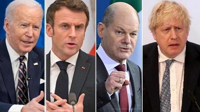 Ο πρόεδρος Μπάιντεν και οι ηγέτες Γαλλίας, Γερμανίας και Βρετανίας αυξάνουν το τίμημα που θα πληρώσει η Ρωσία
