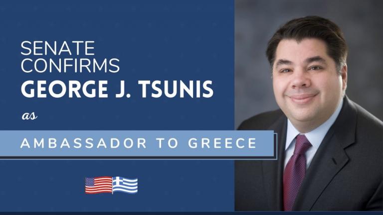 Η Γερουσία ενέκρινε τον διορισμό του νέου πρέσβη των ΗΠΑ στην Ελλάδα, Τζορτζ Τσούνη