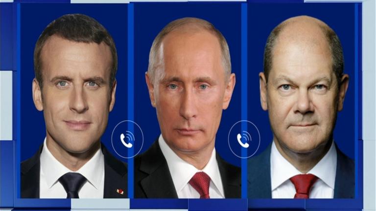 Aμεση κατάπαυση του πυρός στην Ουκρανία ζήτησαν Σολτς και Μακρόν, σε τηλεφωνική επικοινωνία με τον Πούτιν	