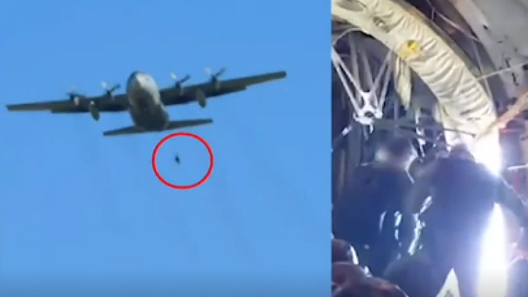 Βίντεο σοκ με αλεξιπτωτιστή που κρεμόταν από C-130 Δεν άνοιξε το αλεξίπτωτο