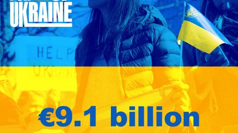 <blockquote class="twitter-tweet"><p lang="en" dir="ltr">Today we raised 9.1 billion euros for the people fleeing the invasion, inside Ukraine and abroad. And more will come!<br><br>We will continue providing support. <br><br>And once the bombs have stopped falling, we will help the people of Ukraine rebuild their country. <a href="https://twitter.com/hashtag/StandUpForUkraine?src=hash&amp;ref_src=twsrc%5Etfw">#StandUpForUkraine</a> <a href="https://t.co/Phpyyl0QZW">pic.twitter.com/Phpyyl0QZW</a></p>&mdash;