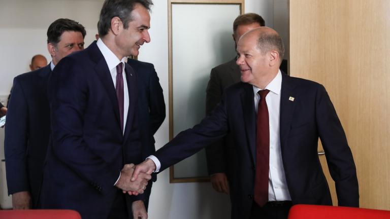 Ο πρωθυπουργός, Κυριάκος Μητσοτάκης συναντήθηκε στις Βρυξέλλες με τον καγκελάριο της Γερμανίας, Όλαφ Σολτς