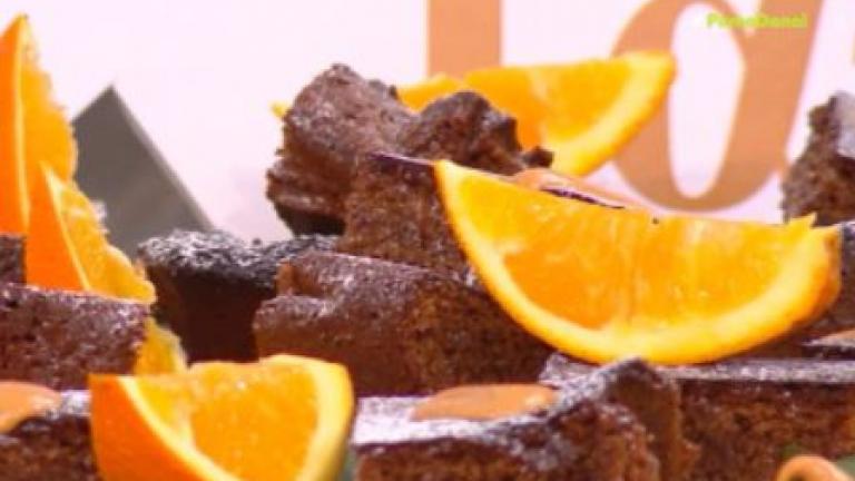 Brownies με ταχίνι και πορτοκάλι