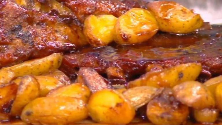 Mπριζολάκια με μπάρμπεκιου σως