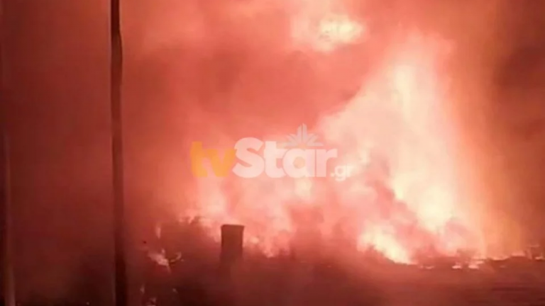 Φωτιά και εκρήξεις σε αποθήκη του ΟΣΕ κοντά στο κέντρο της Χαλκίδας