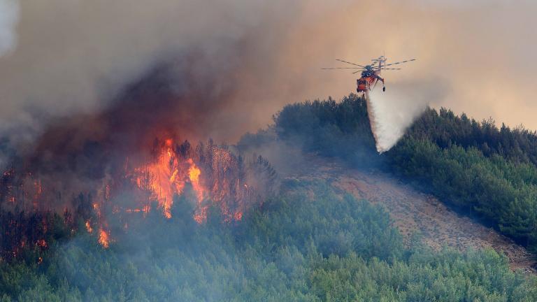 Αναζωπύρωση της φωτιάς στην Θάσο