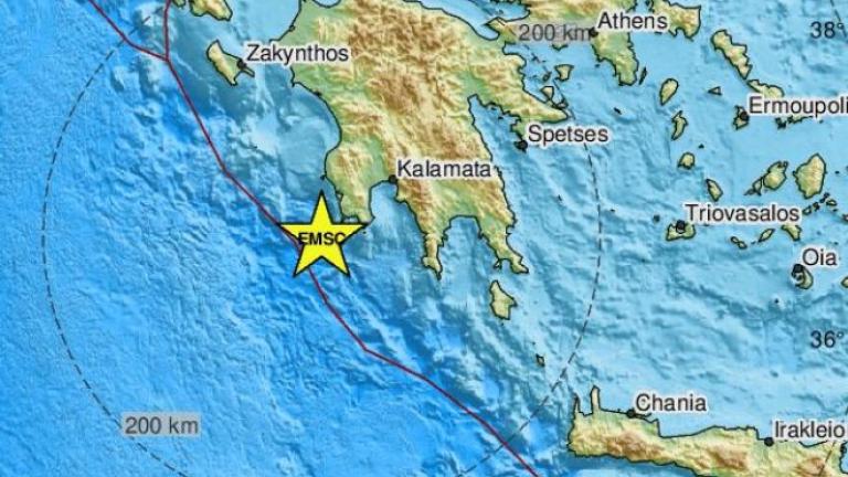 Σεισμός 4,1 Ρίχτερ σε Μεσσηνία και Λακωνία