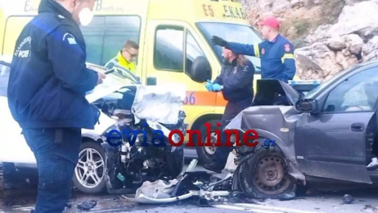 Εύβοια: Τροχαίο με εγκλωβισμούς – Δύο αυτοκίνητα συγκρούστηκαν μετωπικά
