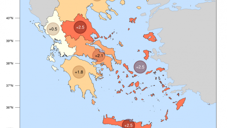 Ο θερμότερος Νοέμβριος τα τελευταία 15 χρόνια σε Θεσσαλία, Πελοπόννησο, Κρήτη και νησιά Αιγαίου	