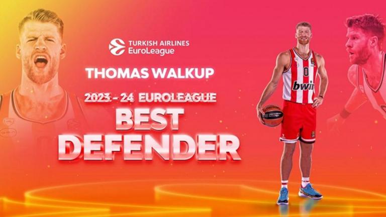 Euroleague: Αμυντικός της χρονιάς ο Γουόκαπ