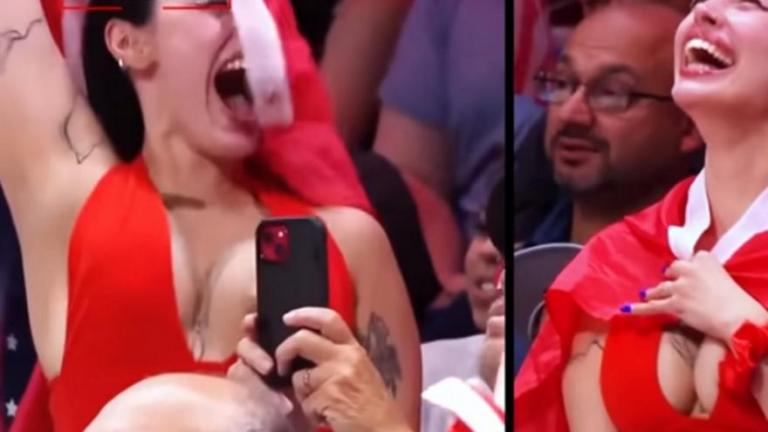 Τουρκία: Σάλος για ένα τηλεοπτικό πλάνο φιλάθλου με... αποκαλυπτικό ντεκολτέ