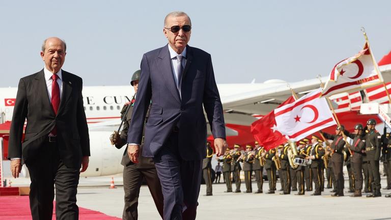 Προκλητική ρητορική Ερντογάν από τα Κατεχόμενα – Κάλεσε τη διεθνή κοινότητα «να συμφιλιωθεί με την πραγματικότητα»