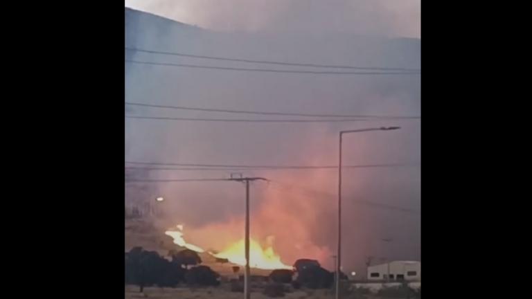 Φωτιά στην Φυλή κοντά στις γραμμές του Προαστιακού