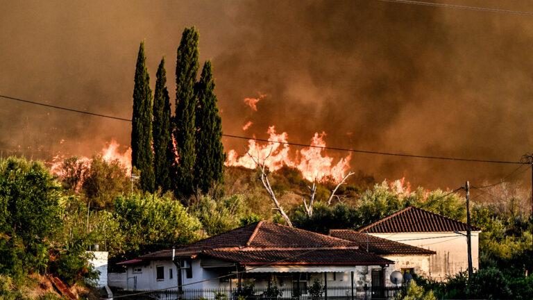 Φωτιά στην Αρχαία Ολυμπία: Δύσκολη νύχτα σε Χελιδόνι, Ηράκλεια – Μάχη με φλόγες και ανέμους