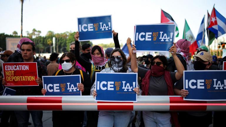 λος ανζελες διαδηλωσεις εναντιων του ice