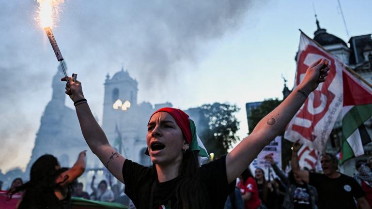 Συγκέντρωσης για τον στολίσκο και τη Γάζα, στο Μπουένος Αϊρες της Αργεντινής