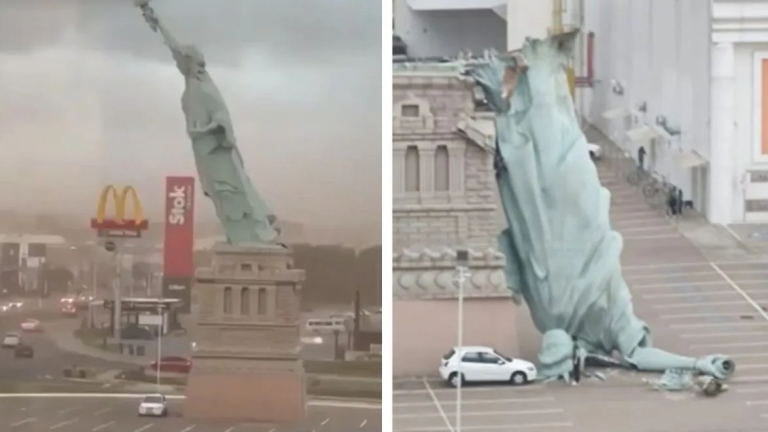 Βραζιλία: Γκρεμίστηκε το... άγαλμα της Ελευθερίας λόγω ισχυρότατων ανέμων (Δείτε Βίντεο)