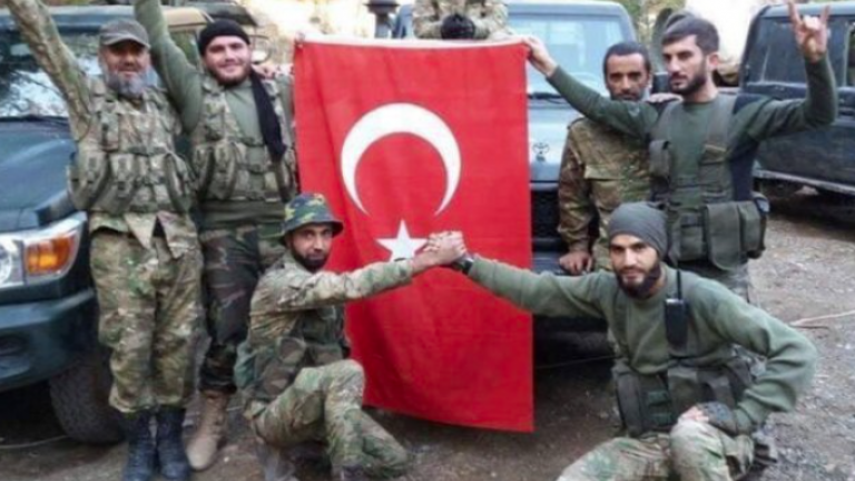 Τζιχαντιστές με τουρκικη σημαία