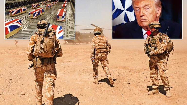 τραμπ και βρετανοι στρατιωτες