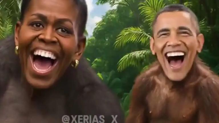 ζευγος ομπαμα - πιθηκοι