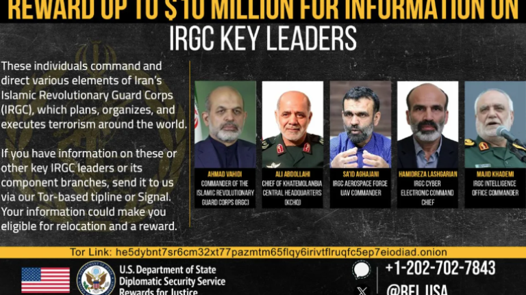 Στέιτ Ντιπάρτμεντ: Αμοιβή 10 εκατ. δολαρίων για πληροφορίες για στελέχη των Φρουρών της Επανάστασης