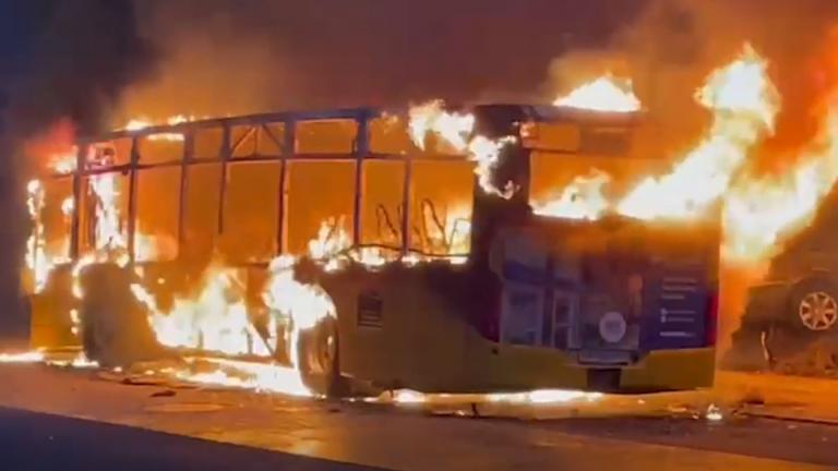 φωτια σε λεωφορείο στην Ελβετία