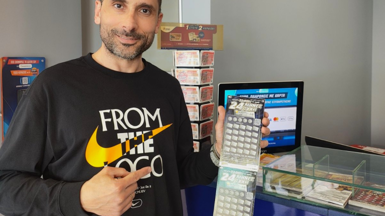  Γιώργος Νταλάπας, ιδιοκτήτης του τυχερού καταστήματος Allwyn, που βρίσκεται στην Πάτρα