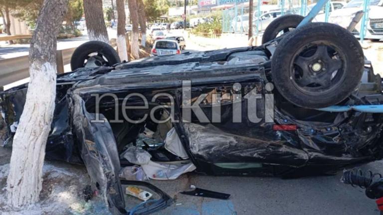 Μεθυσμένος ο τουρίστας οδηγός του «ιπτάμενου» αυτοκινήτου στην Κρήτη, του πέρασαν χειροπέδες