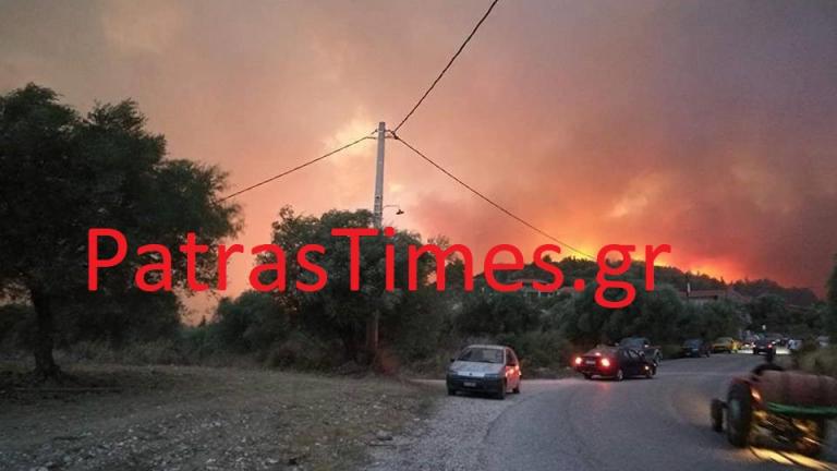 Ολονύχτια μάχη με τις φλόγες στην Αχαΐα έξω από τις αυλές των σπιτιών-Εκκενώθηκε η Άρλα από ηλικιωμένους