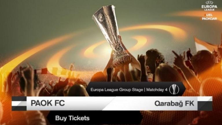 Τα εισιτήρια του ΠΑΟΚ για το παιχνίδι με την Καραμπάγκ