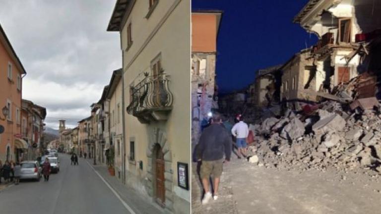 Ιταλία-σεισμός: Πριν και μετά, φωτογραφίες μιας χαμένης πόλης