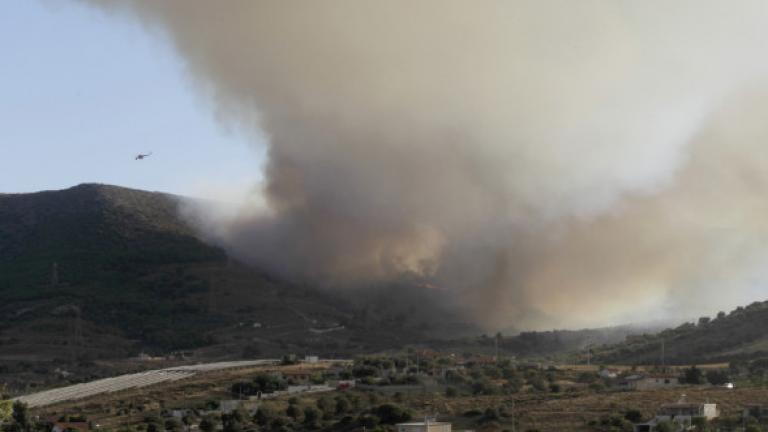 Φωτιά στην Πέτα Κερατέας-Στην πλαγιά του βουνού κατευθύνεται το πύρινο μέτωπο
