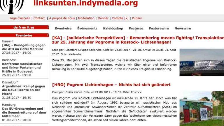 Την απαγόρευση λειτουργίας της διαδικτυακής πλατφόρμας «linksunten.indymedia.org» ανακοίνωσε πριν από λίγο το γερμανικό υπουργείο Εσωτερικών