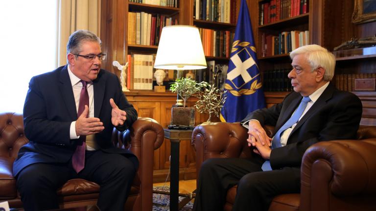 Για τις θέσεις και τις προτάσεις του ΚΚΕ ενημέρωσε τον Πρ. Παυλόπουλο ο Δ. Κουτσούμπας