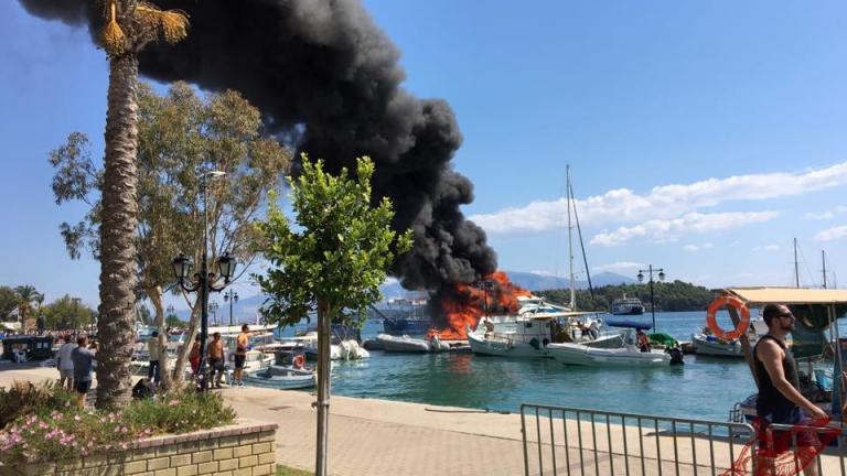 Κάηκαν και βυθίστηκαν μία θαλαμηγός και ένα ιστιοπλοϊκό στο Νυδρί