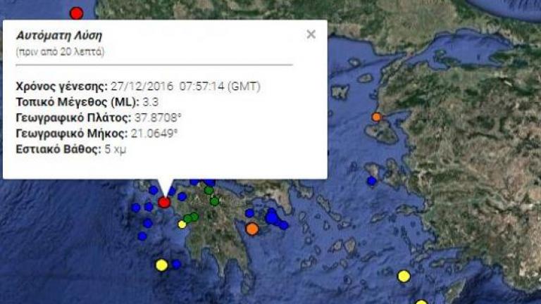 Σεισμός 3,3 Ρίχτερ ανοιχτά της Κυλλήνης