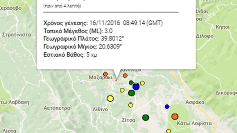 Νέος σεισμός 3 ρίχτερ  στα Ιωάννινα