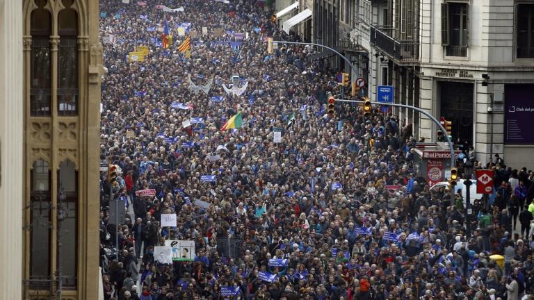 160.000 διαδηλωτές στη Βαρκελώνη υπέρ της υποδοχής προσφύγων στην χώρα