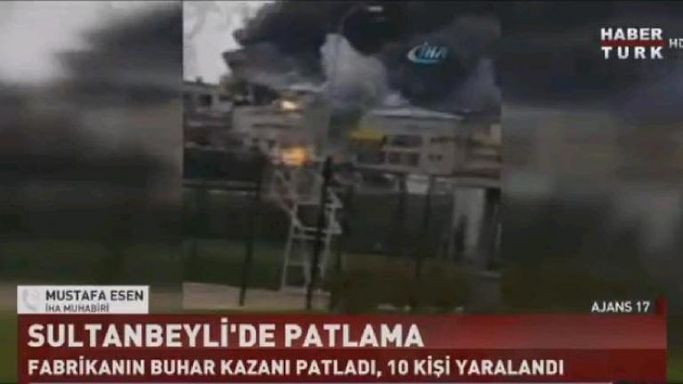 Έκρηξη ατμολέβητα σε εργοστάσιο καλλυντικών σε προάστιο της Κωνσταντινούπολης προκάλεσε τον τραυματισμό δέκα ανθρώπων, μετέδωσαν τα τουρκικά τηλεοπτικά δίκτυα NTV και CNN Turk