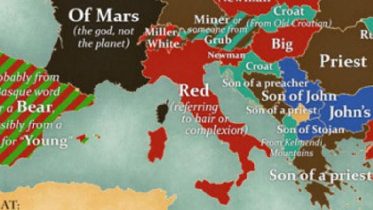 Οι χάρτες με τα πιο δημοφιλή επώνυμα ανά χώρα στην Ευρώπη και τι σημαίνουν - Ποιο είναι στην Ελλάδα;